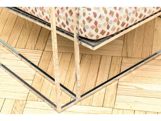 Pair Of Vintage Milo Baughman Chrome-Plated Steel Framed Lounge Chairs