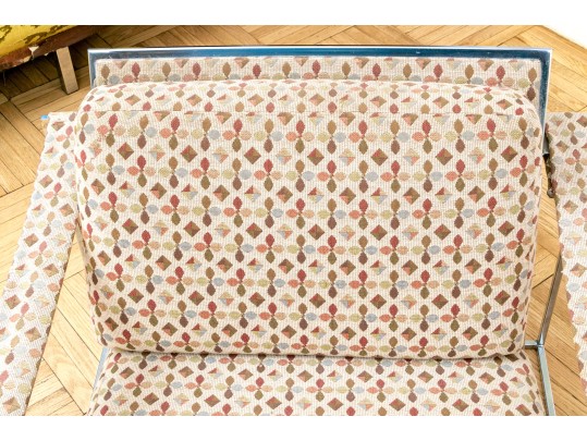 Pair Of Vintage Milo Baughman Chrome-Plated Steel Framed Lounge Chairs