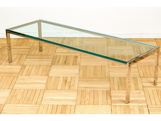 Mid-Century Modern Chrome And Glass Top Cocktail Table