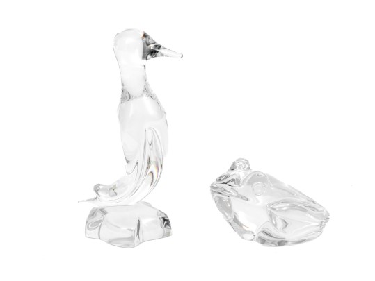Two French, Daum Crystal Models Of Animals