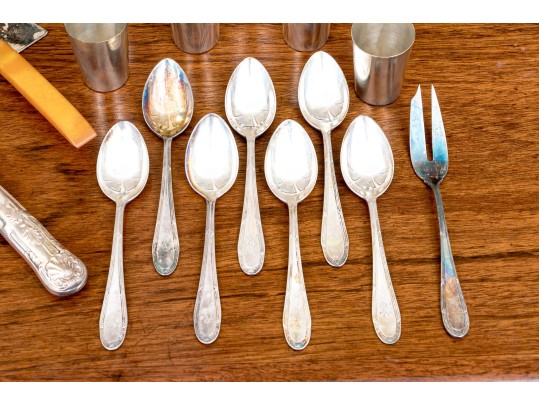 Collection Of Twenty-six Pieces Of Silver Plated Table Top Items And Serving Wares