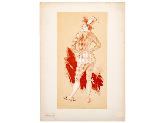 Jules Cheret (French, 1836-1932) 1896 Lithograph, Lady Harlequin