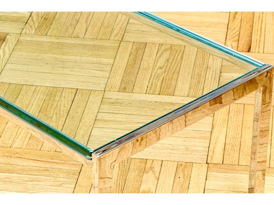 Mid-Century Modern Chrome And Glass Top Cocktail Table