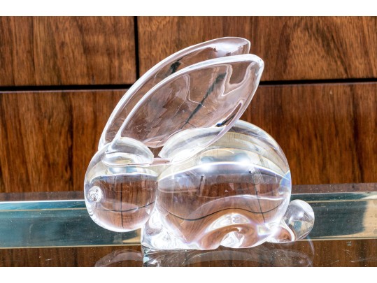 Steuben Crystal Model Of A Rabbit With Elongated Ears