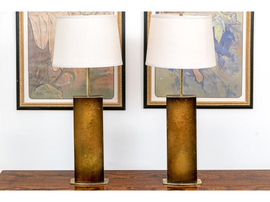 Vintage Pair Of Mutual-Sunset Lamp Manufacturing Company Table Lamps