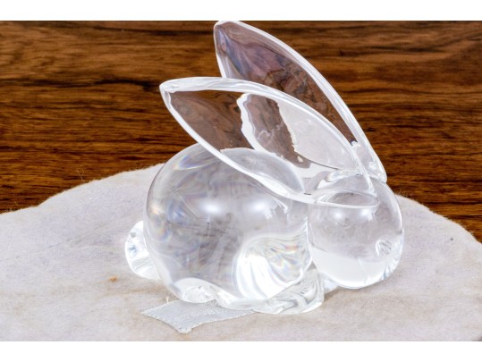 Steuben Crystal Model Of A Rabbit With Elongated Ears