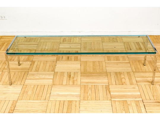 Mid-Century Modern Chrome And Glass Top Cocktail Table