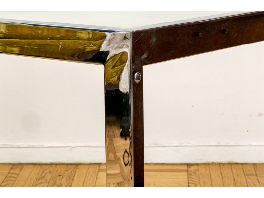Vintage Mid-Century Chrome And Glass Dining Table
