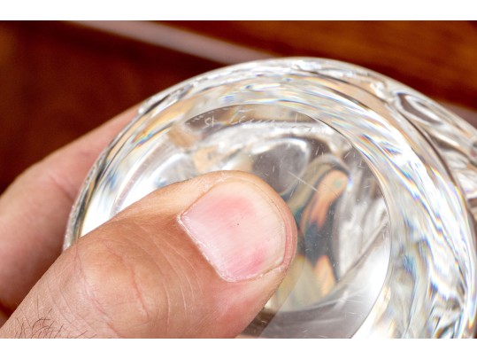 Steuben Crystal Eagle With Wings Spread On Ball Form Base