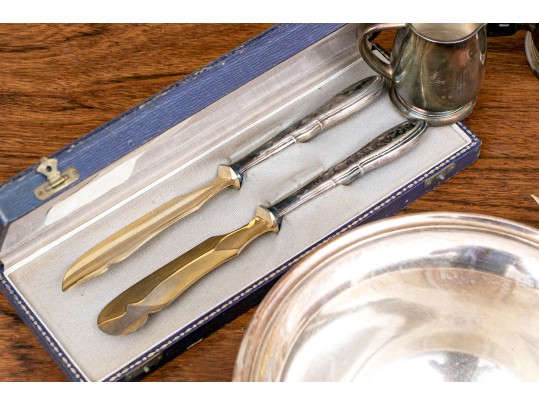 Collection Of Twenty-six Pieces Of Silver Plated Table Top Items And Serving Wares