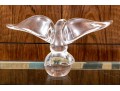 Steuben Crystal Eagle With Wings Spread On Ball Form Base