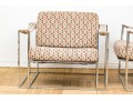 Pair Of Vintage Milo Baughman Chrome-Plated Steel Framed Lounge Chairs