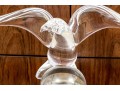 Steuben Crystal Eagle With Wings Spread On Ball Form Base