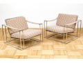 Pair Of Vintage Milo Baughman Chrome-Plated Steel Framed Lounge Chairs