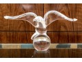 Steuben Crystal Eagle With Wings Spread On Ball Form Base