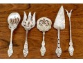 Collection Of Five Sterling Silver Ornately Cast Serving Pieces, 15.18 Ozt.