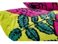 Vintage Retro Pair Of Vibrant Cotton Accent Pillows With Floral Decoration