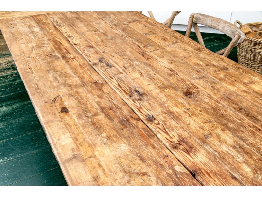 Restoration Hardware French Country Style Oak Extension Trestle Table