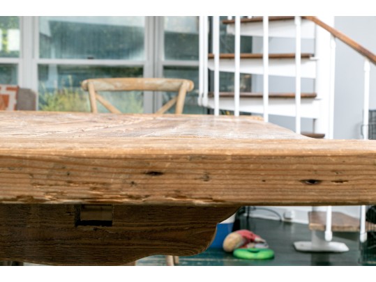 Restoration Hardware French Country Style Oak Extension Trestle Table