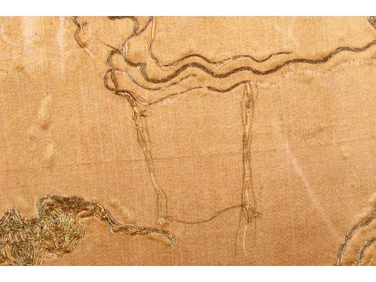 Antique 19th C. Chinese Embroidered Silk Framed Panel