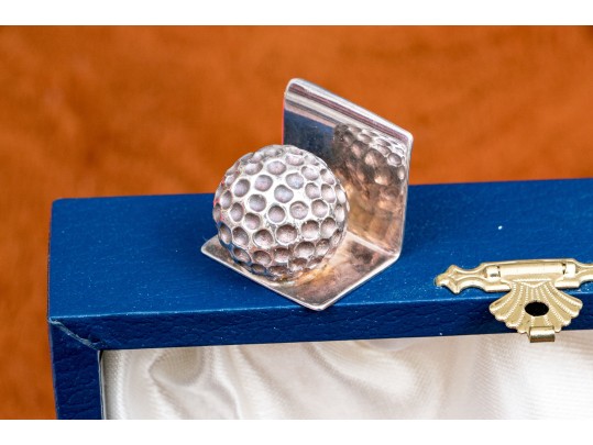 Set Of Six English Sterling Silver Marked Place Card Settings, 6.38 Ozt.