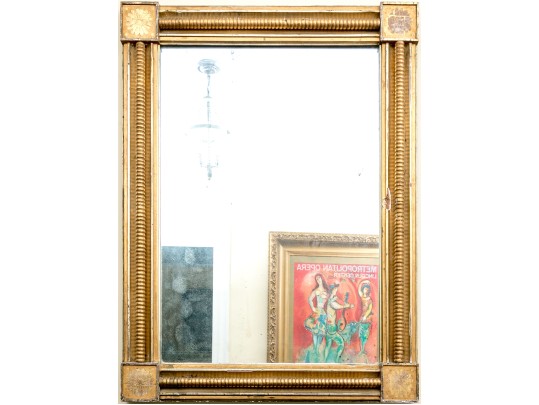 Antique Ca. 1840 Carved And Gilt Finished Framed Mirror