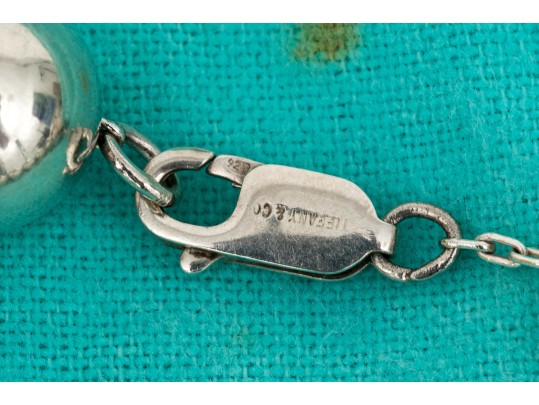Tiffany & Co. Sterling Silver Striking 12.75 Mm Bead Necklace