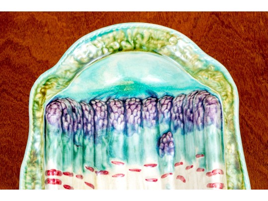 English Majolica Asparagus Serving Tray