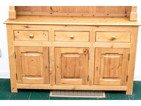 Antique Step Back Pine Cupboard