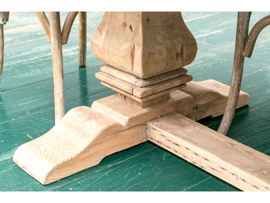 Restoration Hardware French Country Style Oak Extension Trestle Table