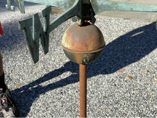 Antique Iron And Copper Rooster Weather Vane