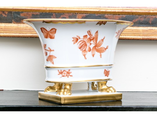 Herend Hand-Painted Porcelain Oval Footed Centerpiece Bowl