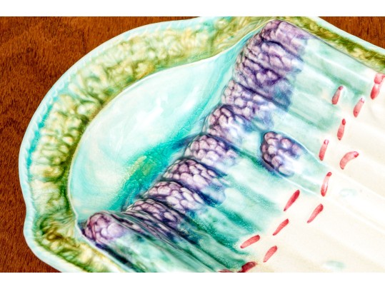 English Majolica Asparagus Serving Tray