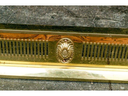 Quality Art Nouveau Inspired Brass Fireplace Fender