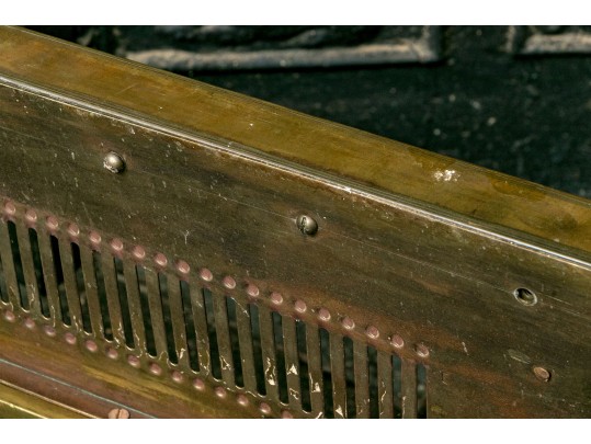 Quality Art Nouveau Inspired Brass Fireplace Fender