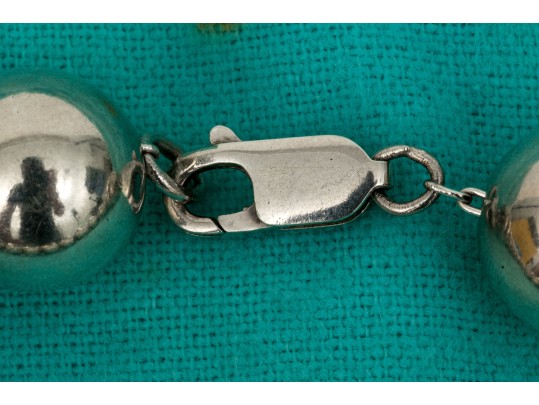 Tiffany & Co. Sterling Silver Striking 12.75 Mm Bead Necklace