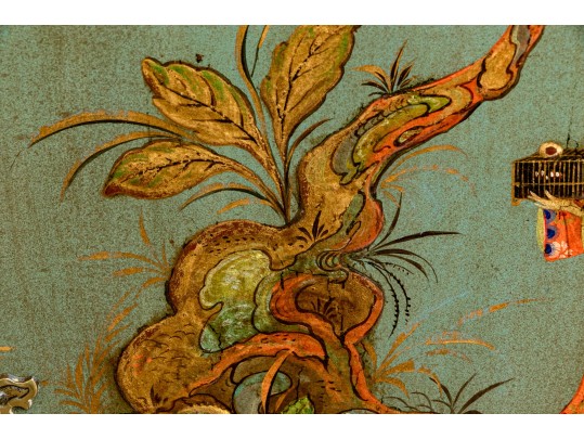 Kensington Furniture Chinoiserie Painted And Hand Carved Walnut American Cabinet On Stand, Ca. 1920