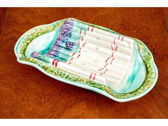 English Majolica Asparagus Serving Tray