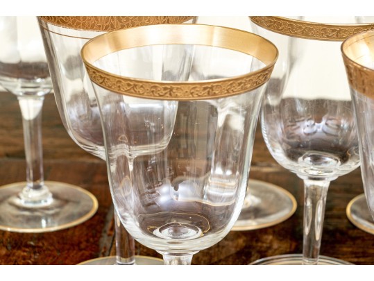 Associated Set Of Sixteen Gold Encrusted Stemware