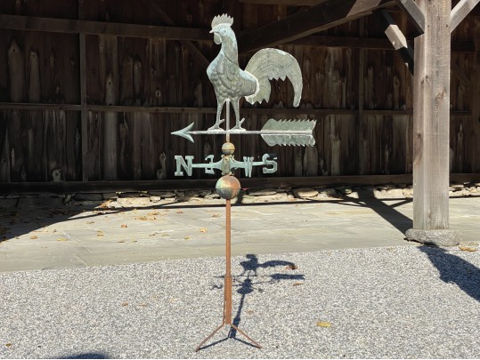 Antique Iron And Copper Rooster Weather Vane