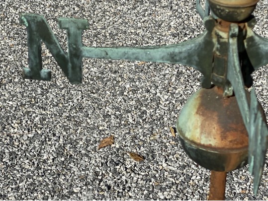 Antique Iron And Copper Rooster Weather Vane