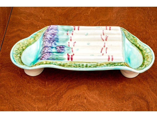 English Majolica Asparagus Serving Tray