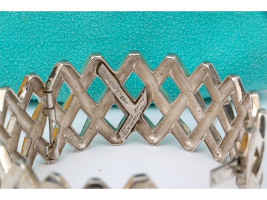 Tiffany & Co. Paloma PIcasso Sterling Silver Fabulous Ultra Wide Lattice Hinged Bangle Bracelet
