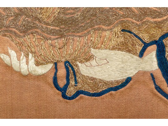 Antique 19th C. Chinese Embroidered Silk Framed Panel