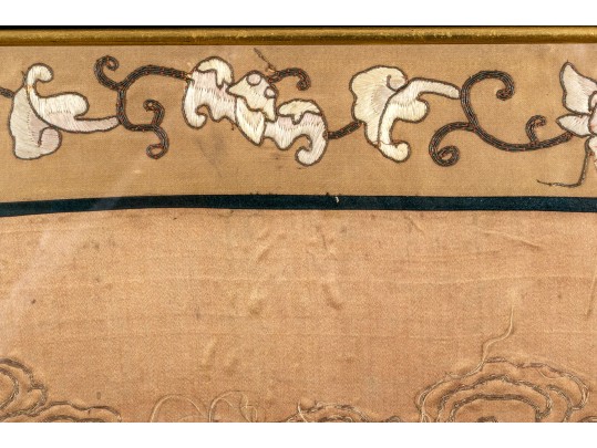 Antique 19th C. Chinese Embroidered Silk Framed Panel