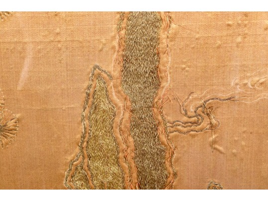 Antique 19th C. Chinese Embroidered Silk Framed Panel