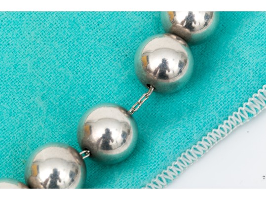 Tiffany & Co. Sterling Silver Striking 12.75 Mm Bead Necklace