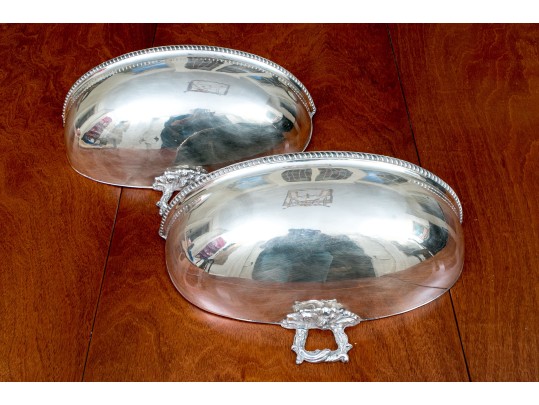 Fantastic Pair Of Silver Plated Wall Pockets