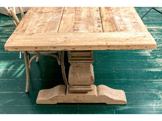 Restoration Hardware French Country Style Oak Extension Trestle Table