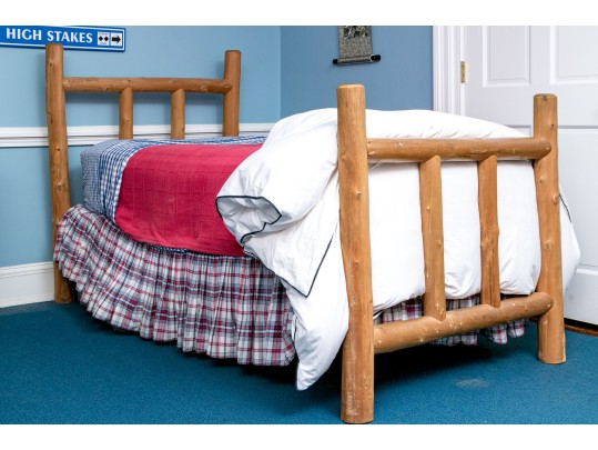 Pair Of Vintage Pine Headboards And Footboards